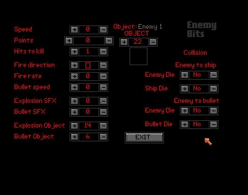 This is the EDIT ENEMY BITS screen