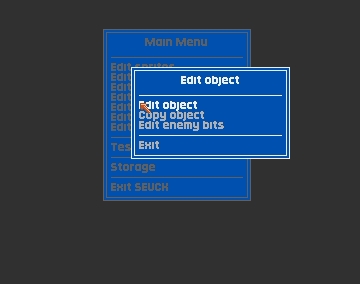 The EDIT OBJECTS menu