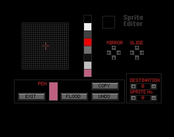 The Amiga sprite editor screen