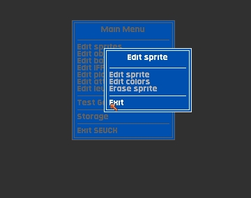 This is what the sprite menu looks like